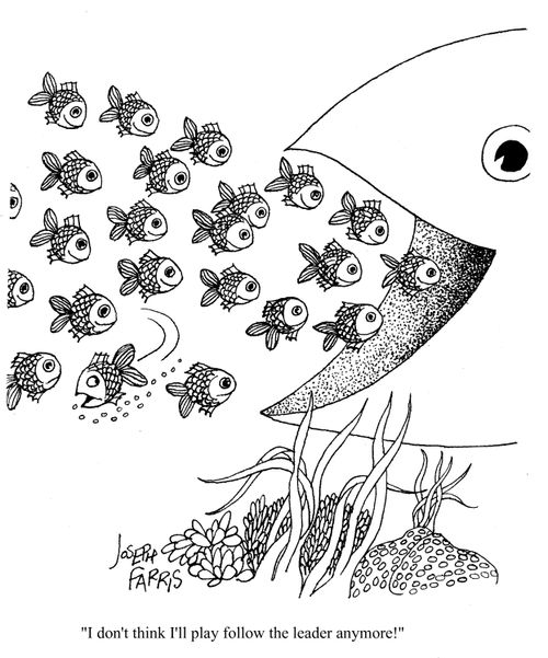 'I don't think I'll play follow the leader anymore!'