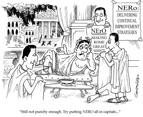 'Still not punchy enough. Try putting NERO all in capitals...'