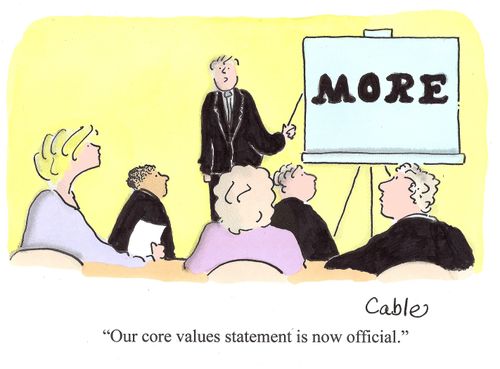 'Our core values statement is now official.'