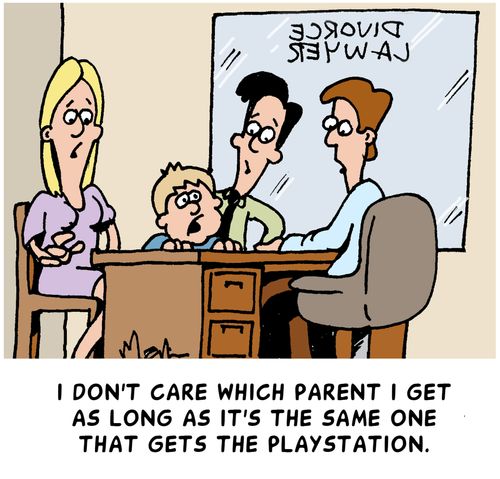 "I don't care which parent I get as long as it's the same one that gets the Playstation."