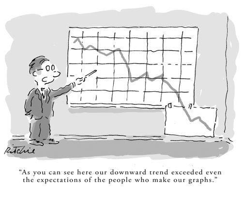 'As you can see here our downward trend exceeded even the expectations of the people who make our graphs.'
