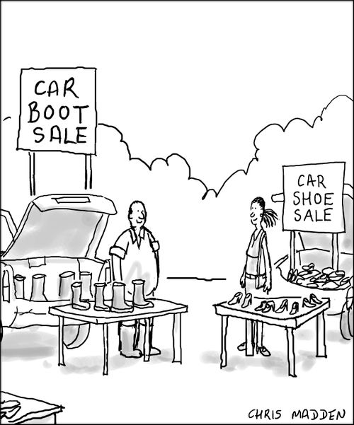 Car boot sale - and car shoe sale.