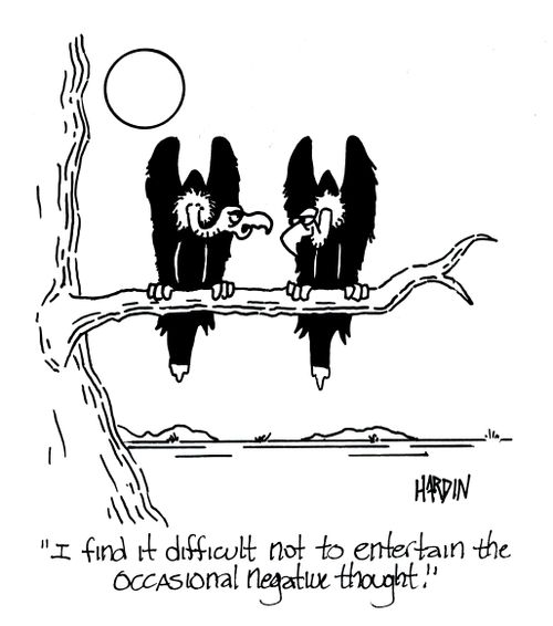 'I find it difficult not to entertain the occasional negative thought.'