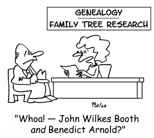 GENEALOGY - FAMILY TREE RESEARCH, 'Whoa! -- John Wilkes Booth AND Benedict Arnold?'