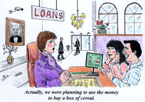 'Actually, we were planning to use the money to buy a box of cereal.'