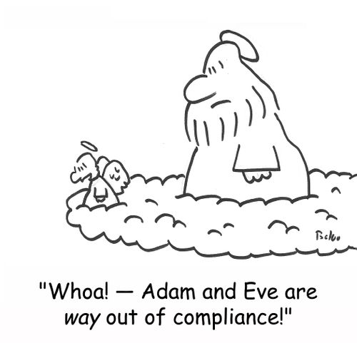 'Whoa! - Adam and Eve are WAY out of compliance!'