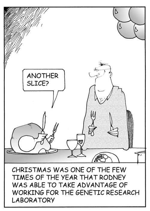 Christmas was one of the few times of the year that Rodney was able to take advantage of working for the genetic research laboratory.