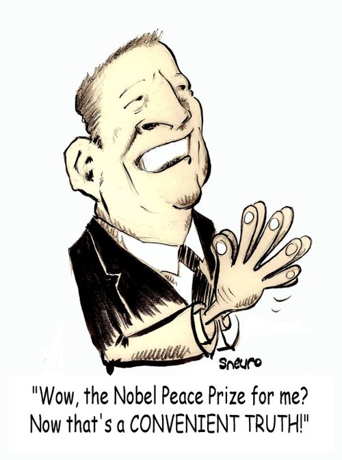 Wow, the Nobel Peace Prize for me? Now that's a convenient truth!