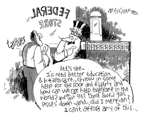 'Let's see - I'll need better education and healthcare. . . did I mention I can't afford any of this.'