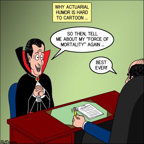 Why actuarial humor is hard to cartoon...