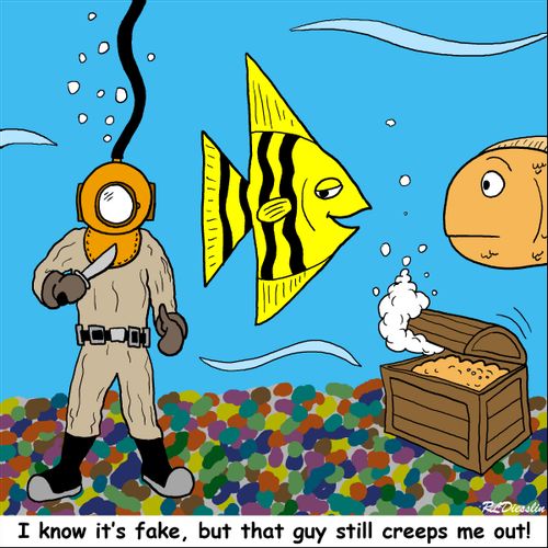 "I know it's fake, but that guy still creeps me out!"