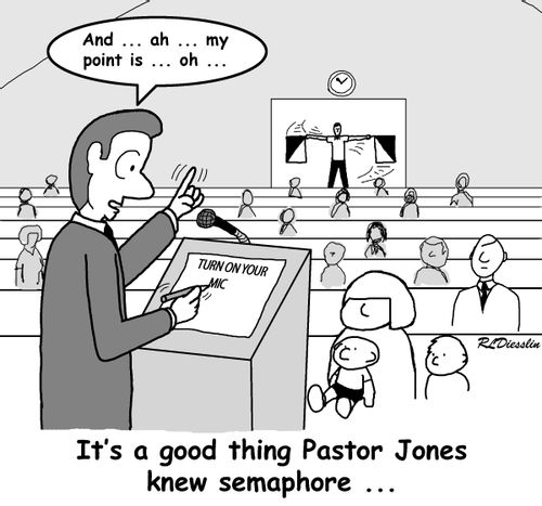 It's a good thing Pastor Jones knew semaphore...