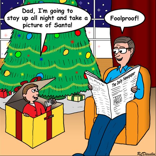 "Dad, I'm going to stay up all night and take a picture of Santa!"