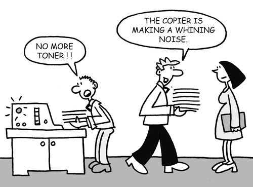 The copier is making a whining noise.