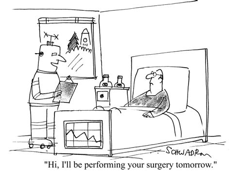 'Hi, I'll be performing your surgery tomorrow.'