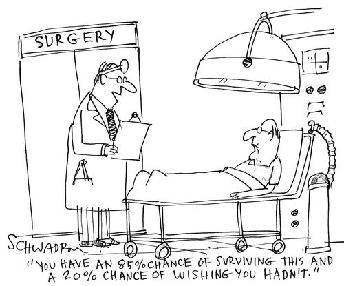 'You have an 85% chance of surviving this and 20% chance of wishing you hadn't.'
