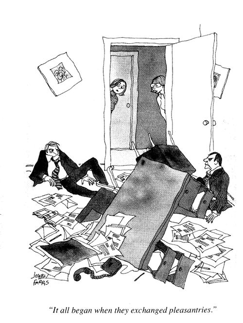 'It all began when they exchanged pleasantries.'