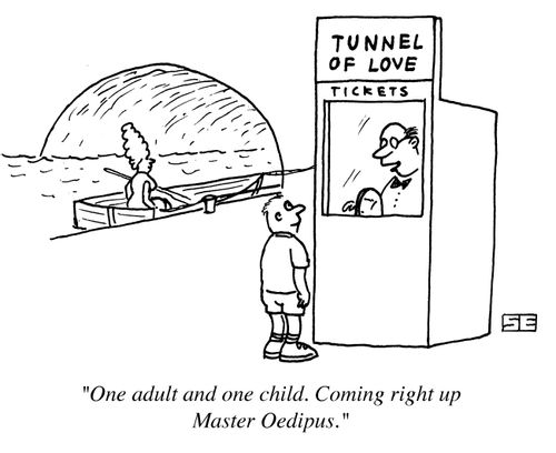'One adult and one child. Coming right up, Master Oedipus.'