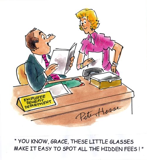 'You know Grace, these little glasses make it easy to spot all the hidden fees!'