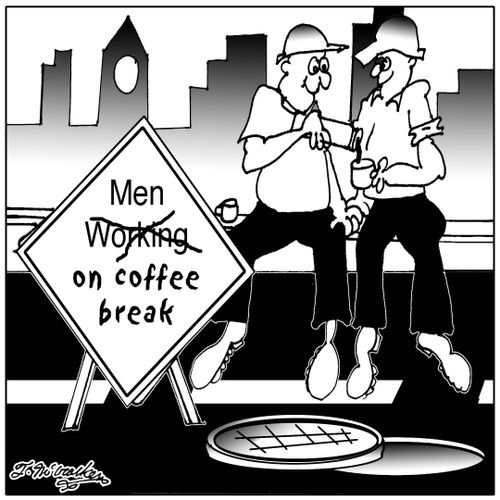 Men on a coffee break.