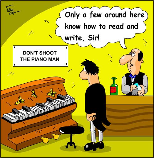Don't shoot the piano man!