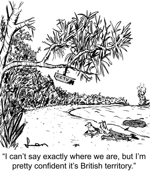 'I can't say exactly where we are, but I'm pretty confident it's British territory,'