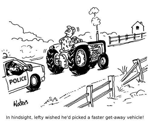 In hindsight, Lefty wished he'd picked a faster get-away vehicle!