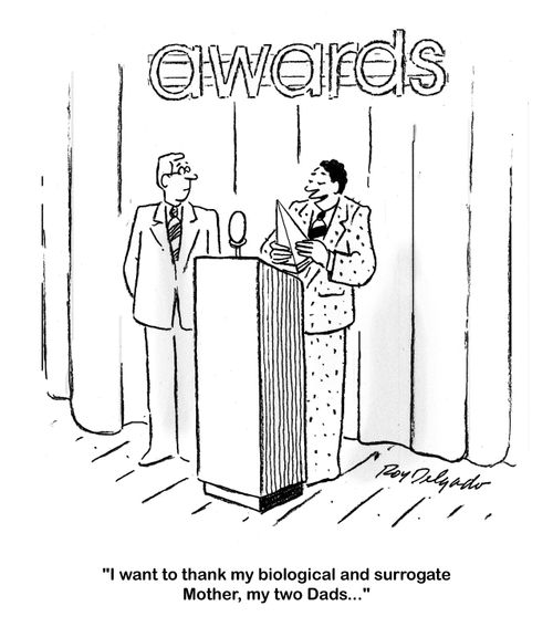 'I want to thank my biological and surrogate Mother, my two Dads.. .'