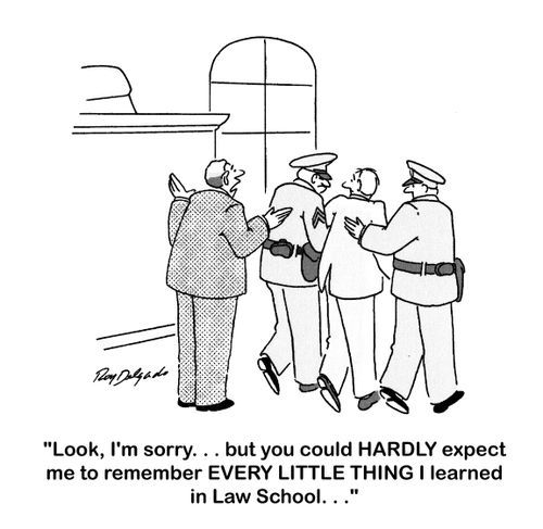 'Look, I'm sorry... but you could hardly expect me to remember every little thing I learned in Law School...'