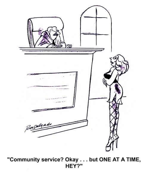 'Community service? Okay... but one at a time, hey?'