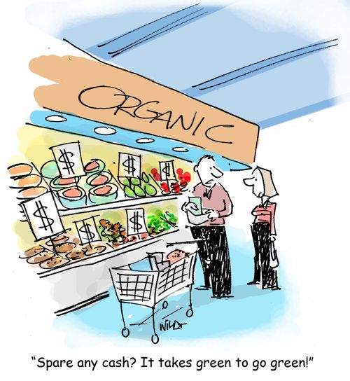 'Spare any cash? It takes green to go green!'