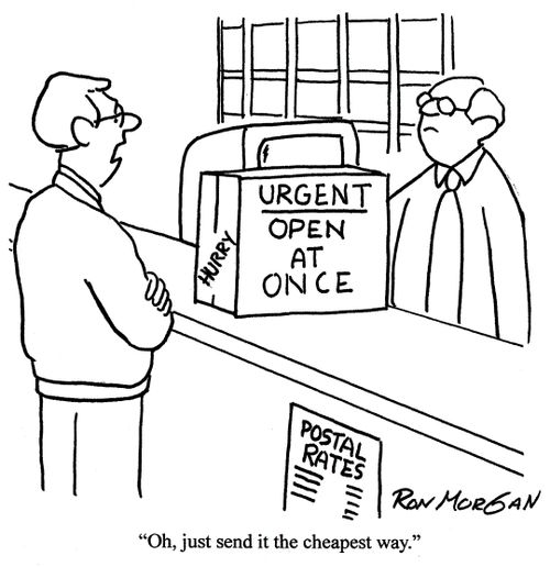 'Oh, just send it the cheapest way.'