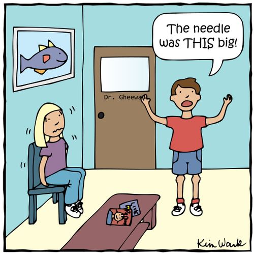 'The needle was THIS big!'