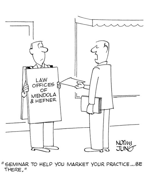 'Seminar to you market your practice...be there.' 
