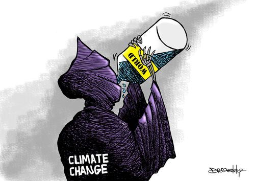 The world feeds climate change with oil.