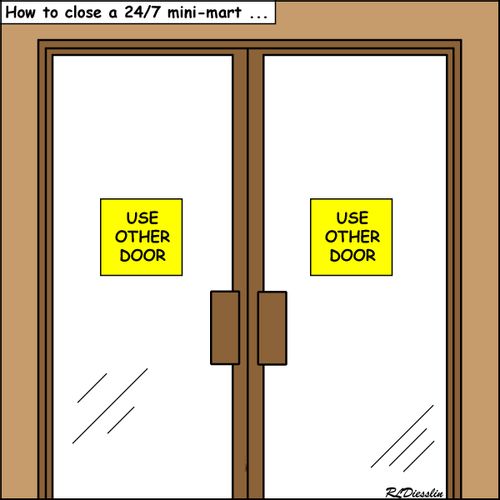 How to close a 24/7 mini-mart...