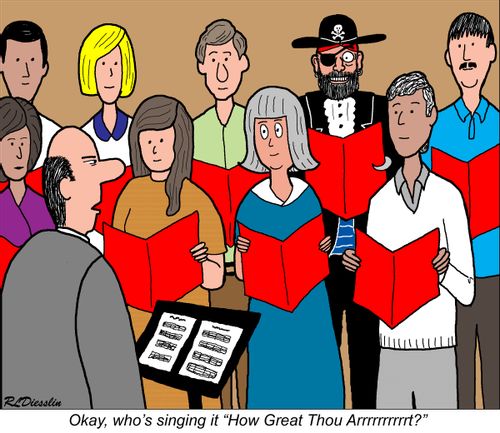 "Okay, who's singing 'How great thou Arrrrrrrrt?"