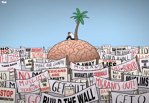 Populist outrage against migrants.