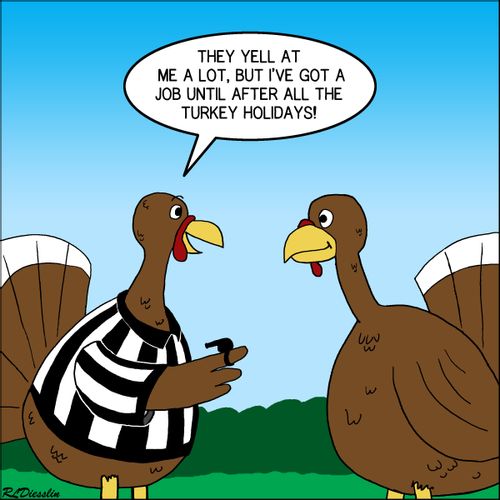 "They yell at me a lot, but I've got a job until after all the turkey holidays!"