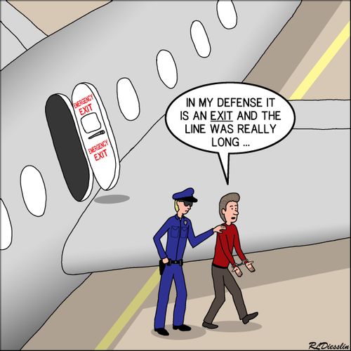 "In my defense it is an exit and the line was really long..."