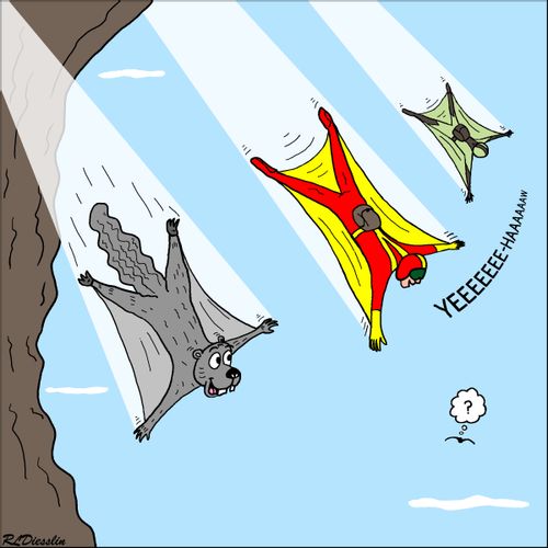 Flying squirrel and base jumpers.