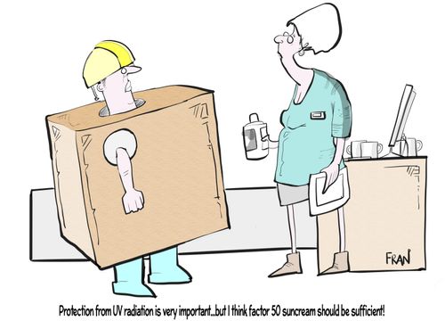 "Protection from UV radiation is very important....but I think factor 50 suncream should be sufficient!"