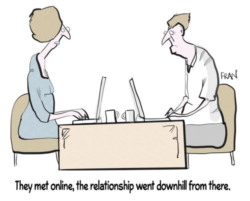 "They met online, the relationship went downhill from there."