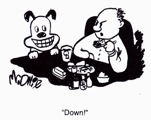 "Down."