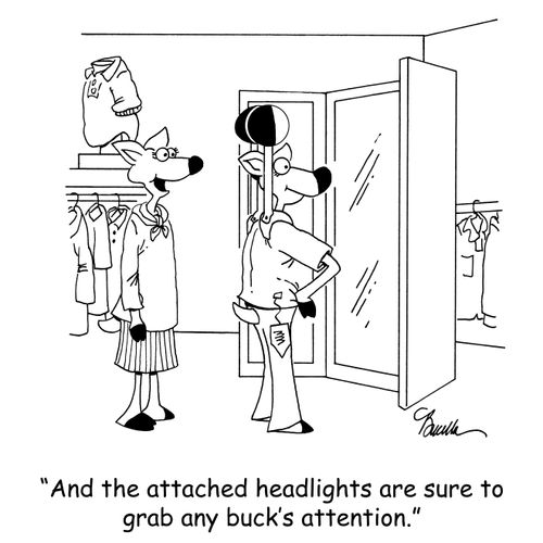 'And the attached headlights are sure to grab any buck's attention.'