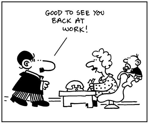 'Good to see you back at work.'