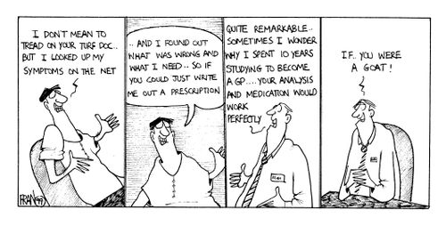 "..Your analysis and medication would be perfect if you were a goat."