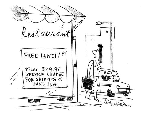 Restaurant - Free lunch!*  *plus $29.95 service charge for shipping and handling.