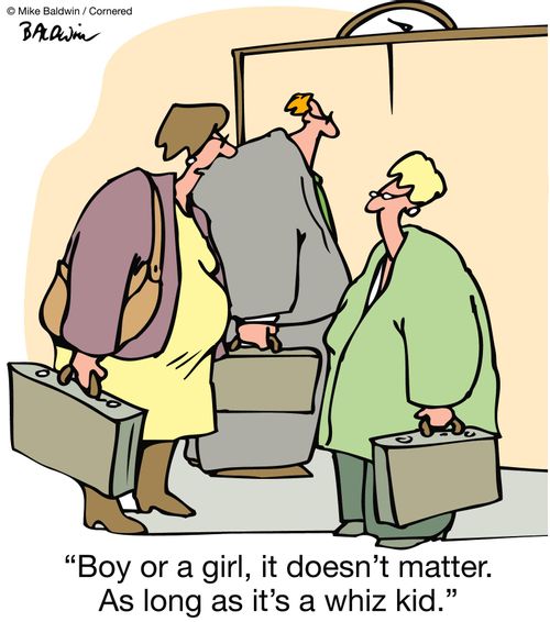 "Boy or a girl, it doesn't matter. As long as it's a whiz kid."