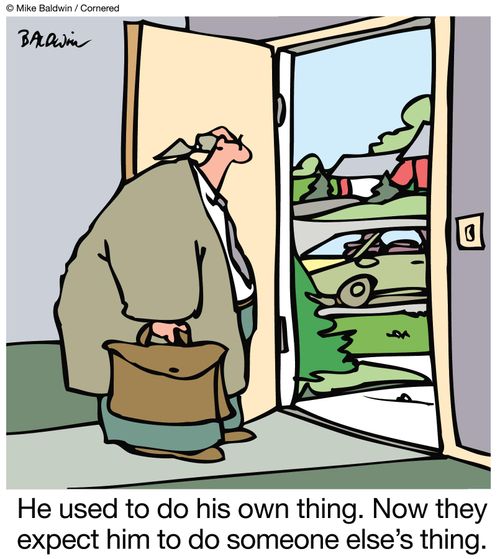 He used to do his own thing. Now they expect him to do someone else's thing.